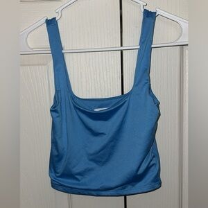 Bright blue cropped tank top